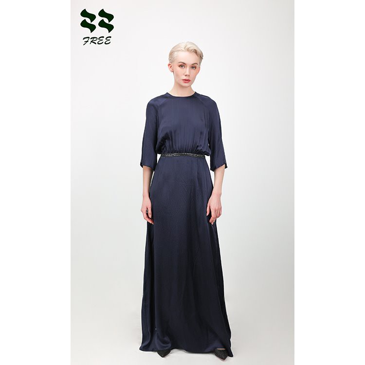 Back High Slit Party Dress With Crystal Chain