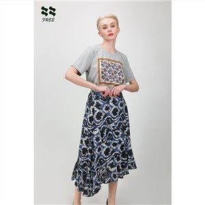 Asimetrična Hem Midi suknja visokog struka